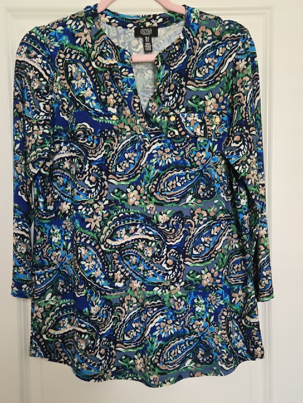 Jones New York Blue Paisley Tunic